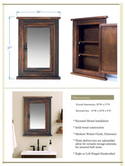 D&E Wood Primitive Recessed Mission Medicine Cabinet
