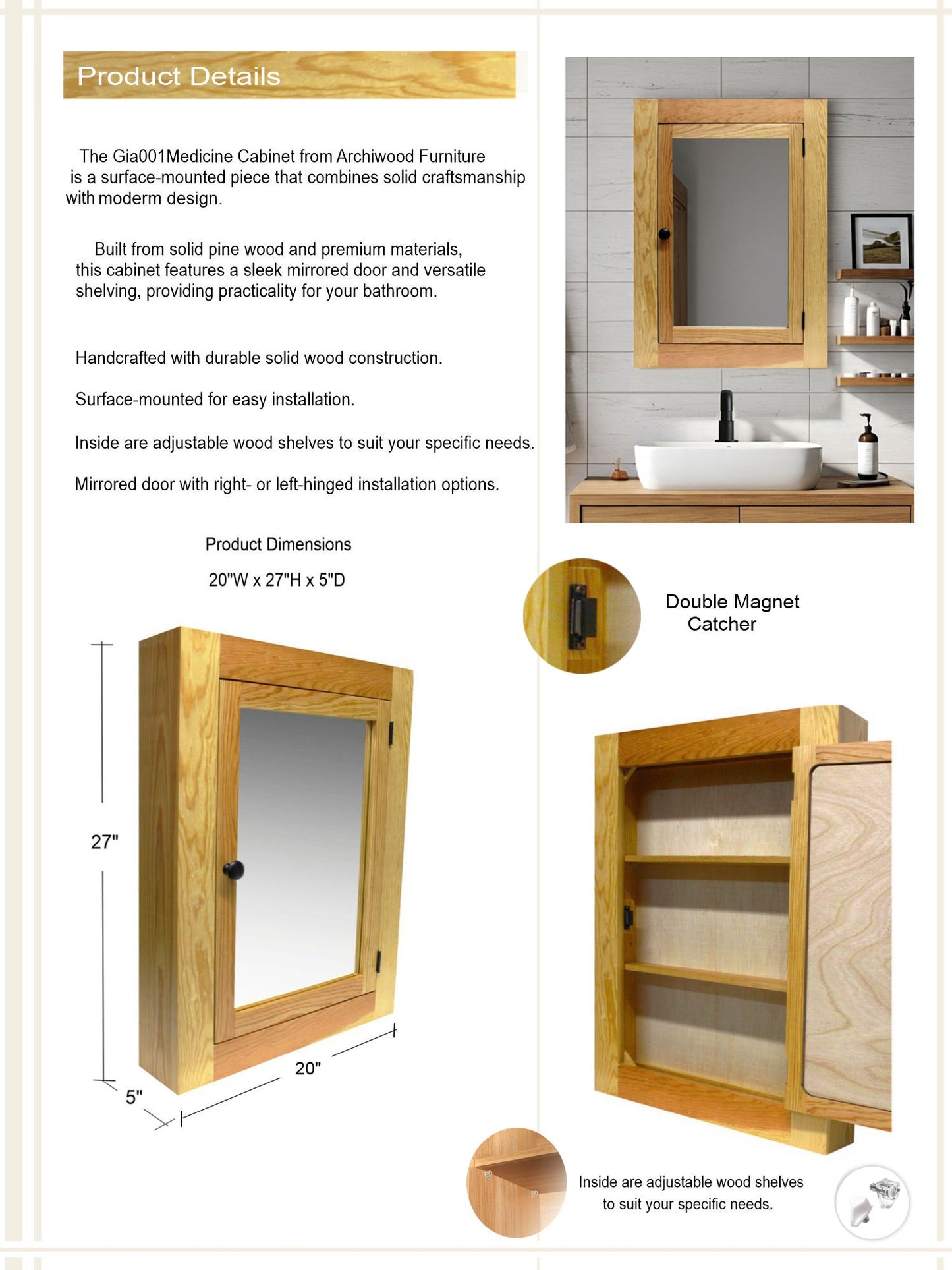 Archiwood Girona Mission Medicine Cabinet