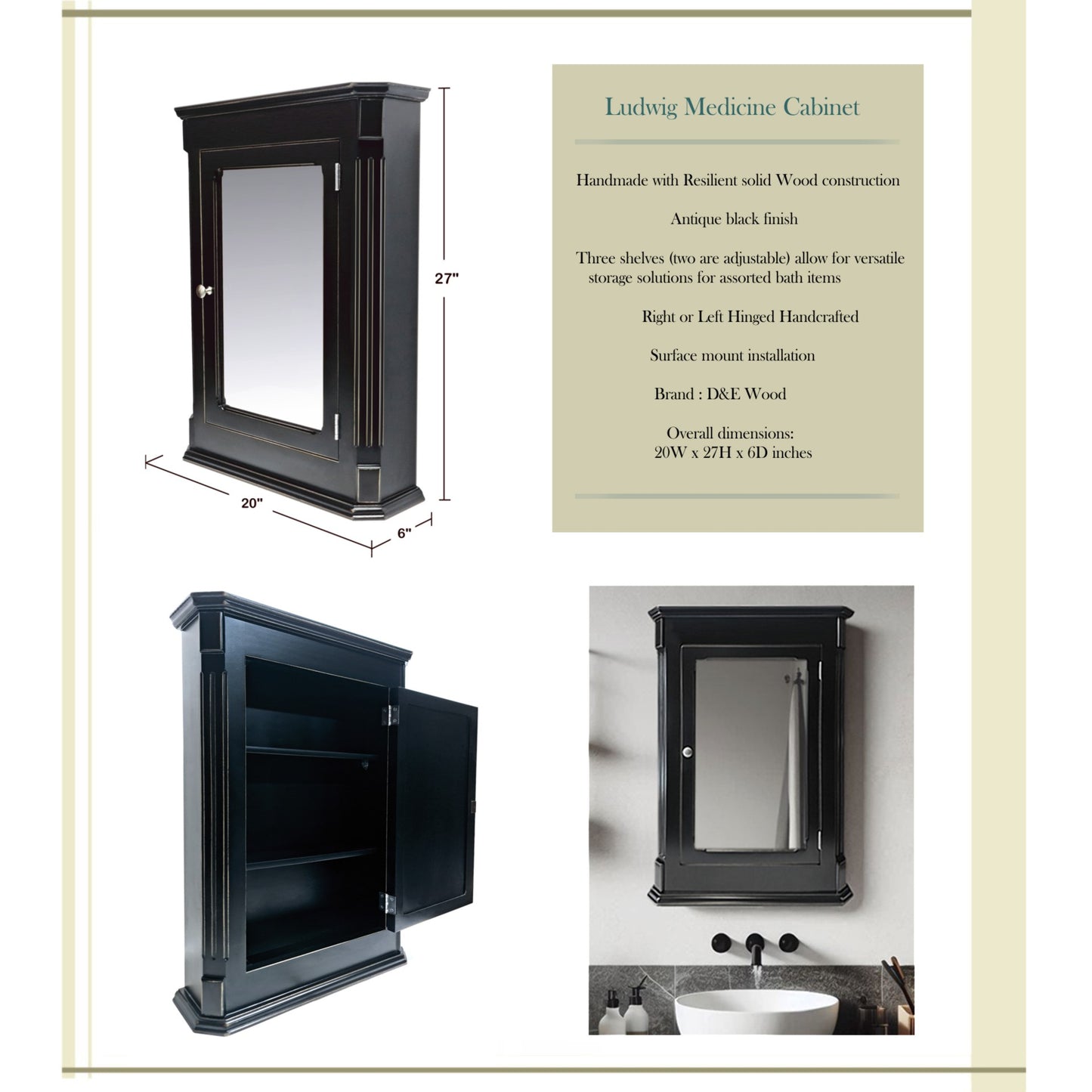 Ludwig Medicine Cabinet / Surface Mount