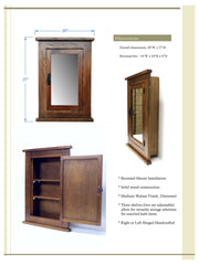 D&E Wood Primitive Recessed Mission Medicine Cabinet